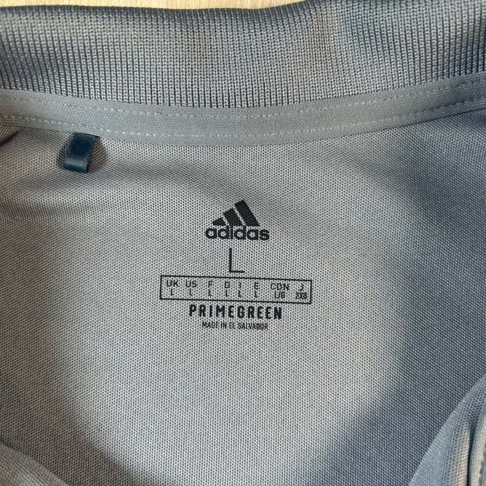 Adidas Primegreen Mens Gray Short Sleeve Performance Golf Polo Shirt Size L - Picture 2 of 6